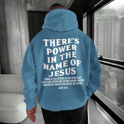 Christian Jesus Saves Hoodies for Men Inspirational Religious Faith Sweatshirts Vintage Bible Verse Graphic Pullovers in Saudi Arabia