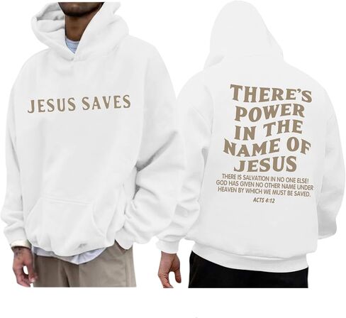 Christian Jesus Saves Hoodies for Men Inspirational Religious Faith Sweatshirts Vintage Bible Verse Graphic Pullovers in Saudi Arabia