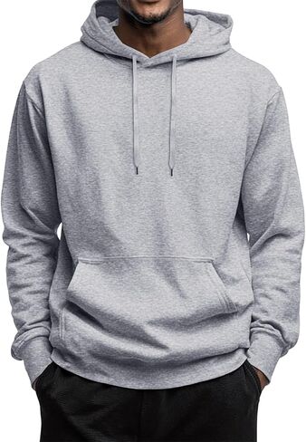 Oversized Hooded Sweatshirt Men Fleece Long Sleeve Hoodies Pullover Soft Drawstring Fall Athletic Hoodie with Pocket in Saudi Arabia