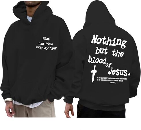Christian Hoodies for Men Religious Faith Jesus Sweatshirts Inspirational Bible Verse Cross Graphic Hoodie Pullover in Saudi Arabia