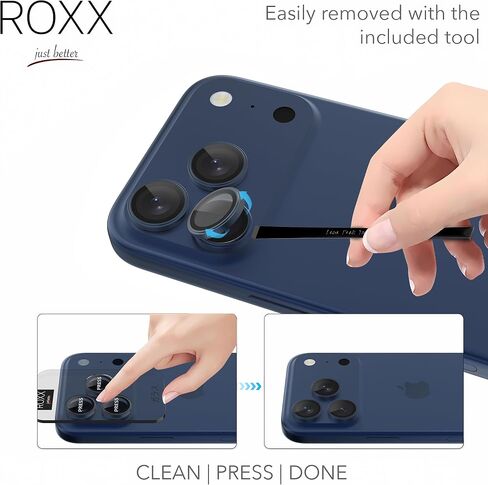 ROXX Japanese 9H Camera Lens Protector | For iPhone 16 Pro & 16 Pro Max | Harder | Clearer | Scratch-Resistant | Perfectly Matches ROXX Cases in Saudi Arabia