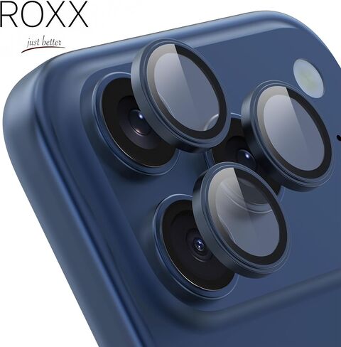 ROXX Japanese 9H Camera Lens Protector | For iPhone 16 Pro & 16 Pro Max | Harder | Clearer | Scratch-Resistant | Perfectly Matches ROXX Cases in Saudi Arabia