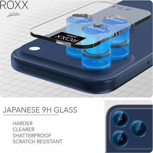 ROXX Japanese 9H Camera Lens Protector | For iPhone 16 Pro & 16 Pro Max | Harder | Clearer | Scratch-Resistant | Perfectly Matches ROXX Cases in Saudi Arabia