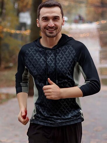 Men's Lightweight Long Sleeve Hoodie Pullover for Gym Training Running and Casual Activewear Moisture Wicking Quick Dry in Saudi Arabia