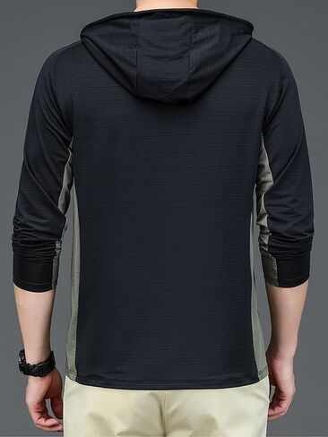 Men's Lightweight Long Sleeve Hoodie Pullover for Gym Training Running and Casual Activewear Moisture Wicking Quick Dry in Saudi Arabia