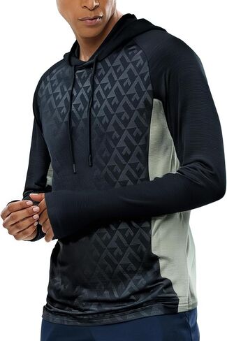 Men's Lightweight Long Sleeve Hoodie Pullover for Gym Training Running and Casual Activewear Moisture Wicking Quick Dry in Saudi Arabia