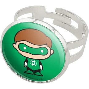 GRAPHICS & MORE Green Lantern Cute Chibi Character Silver Plated Adjustable Novelty Ring in Saudi Arabia