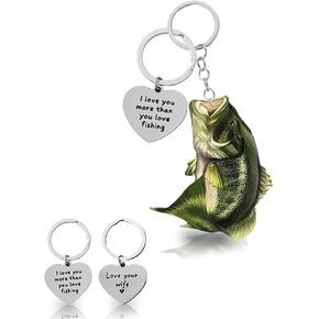Fishing Keychain - I love you more than you love fishing keychain,Father's Day, Birthday gift for father, husband in Saudi Arabia