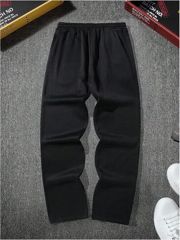 Gorglitter Men Graphic Presents Coded Pants Fled Wide Leg Y2K Draphring Baggy Gogger Pants مع جيوب أسود A XX-Large in Saudi Arabia