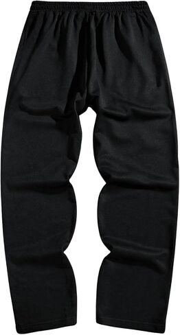GORGLITTER Men's Graphic Stacked Sweatpants Flared Wide Leg Y2K Drawstring Baggy Jogger Pants with Pockets Black A XX-Large in Saudi Arabia