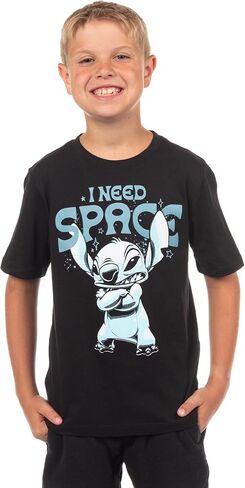 Disney Stitch T-Shirt Boy's I Need Space Short Sleeve Graphic Tee in Saudi Arabia