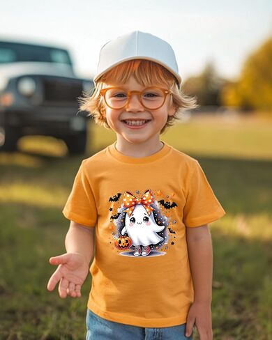 Halloween Shirts for Kids Toddler Boys Girls Pumpkin Shirts Ghost T-Shirts Clothes Short Sleeve Cotton Tee 2-8T in Saudi Arabia