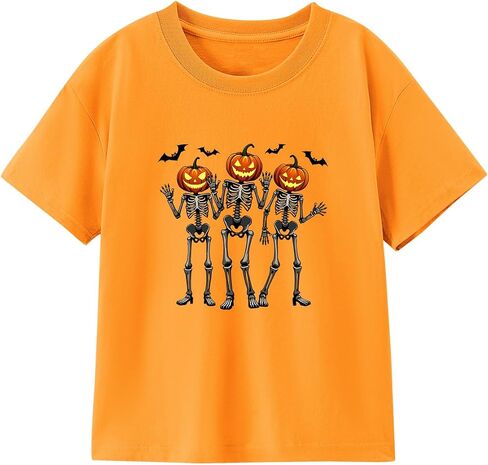Halloween Shirts for Kids Toddler Boys Girls Pumpkin Shirts Ghost T-Shirts Clothes Short Sleeve Cotton Tee 2-8T in Saudi Arabia