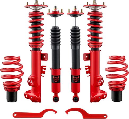 ملفات الطاقة الشريرة متوافقة مع BMW 3 Series (E36) 316i 318i 318is 320i 323i 325i 325is 328i 318tds 325td 325tds 1990-1999، BMW Z3 1996-2002، طقم خفض الارتفاع قابل للتعديل، أحمر in Kuwait