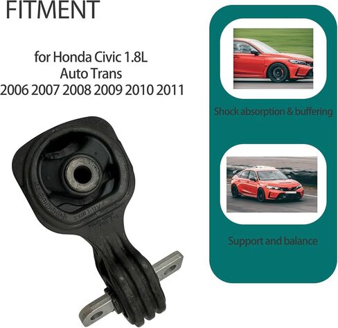 Black Car Torque Motor Mount fit for Honda Civic 1.8L Auto Trans 2006 2007 2008 2009 2010 2011 50890-SNA-A82 50890-SNA-A81 Lower Rear Engine Torque Strut Mount Rubber Metal in Kuwait