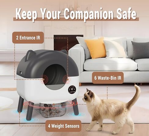 Self-Cleaning Cat Litter Box 80 Count Drawstring Cat Litter Box Liners 26" x 13", Automatic Cat Litter Box Self Cleaning, Large Smart Cat Litter Box Liners（4 Packs/80 Counts） in Kuwait