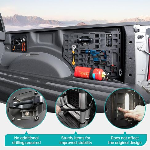 لوحة رخوة للمقعد الخلفي التكتيكي متوافقة مع 2015-2025 Ford F150 / Raptor، 2017-2025 ملحقات فائقة التحمل، نظام تخزين منظم للمقعد الخلفي الصلب مناسب لملحقات 2015-2025 F-150 in Kuwait