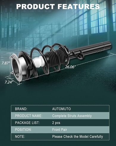 AUTOMUTO Front Pair Complete Struts Spring Assembly Shock Absorber Compatible with 08-13 for BMW 128i, 08-13 for BMW 135i, 06 for BMW 325i, 07-13 for BMW 328i Struts 72756 72755 in Saudi Arabia