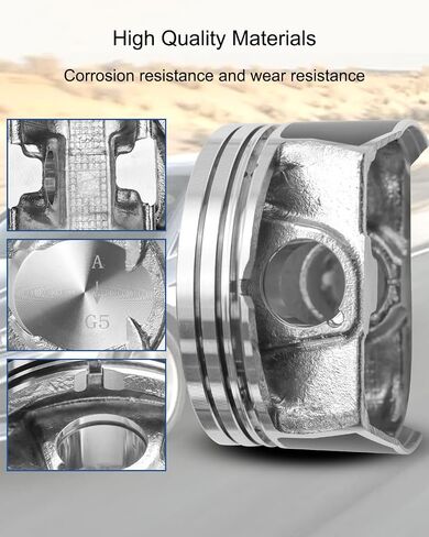 Piston Rings Pin Kit Fit for Hyundai Sonata Kia Optima Sorento Sportage 2.4L 2007-2019 Engine Piston and Pin and Snap Ring Kit Replace 23040-2G200 23410-25201 in Saudi Arabia