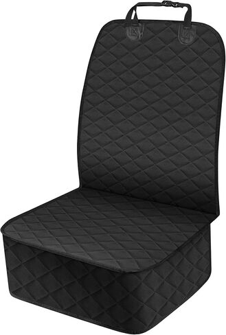 غطاء مقعد أمامي للكلاب، أغطية مقاعد سيارة مضادة للماء للكلاب، مضادة للانزلاق ومضادة للخدش، غطاء مقعد أمامي لسيارات الدفع الرباعي والشاحنات والسيارات - مقاس صغير، أسود/برتقالي in Kuwait