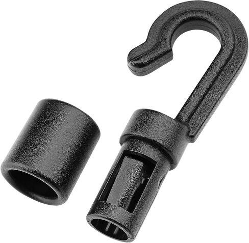 ZHOUBIN Shock Cord End Hooks for 3/16 inch to 1/4 inch, Black Plastic Bungee Cord Terminal Hooks, 16 Pcs in Saudi Arabia