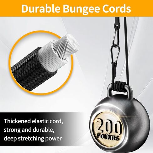 8 قطع من حبل بنجي مع خطافات، حبل بنجي عالي التحمل قابل للتعديل مقاس 30.48 سم مع أشرطة وخطافات بنجي سوداء، قوة كسر عالية لرف الأمتعة في الهواء الطلق، والبضائع، وعربات اليد، والدراجة، ومعدات التخييم in Kuwait