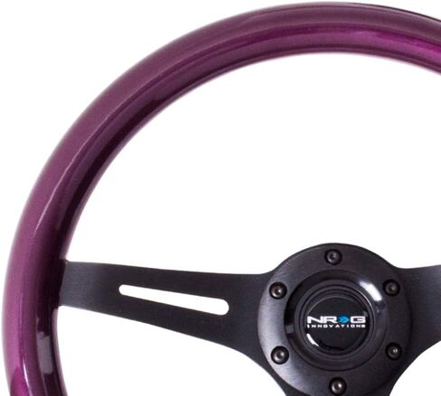 NRG Innovations ST-015BK-PP Classic Wood Grain Wheel (350mm 3 black spokes, purple pearl/flake paint) in Saudi Arabia