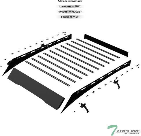 7422437982910 Compatible with 2023 & Up Chevy Colorado/GMC Canyon Crew Cab Black Modular Window Frames Roof Rack Cargo Basket Luggage Carrier with Wind Fairing in Saudi Arabia