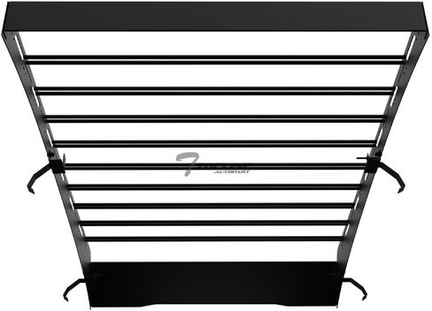 7422437982910 Compatible with 2023 & Up Chevy Colorado/GMC Canyon Crew Cab Black Modular Window Frames Roof Rack Cargo Basket Luggage Carrier with Wind Fairing in Saudi Arabia