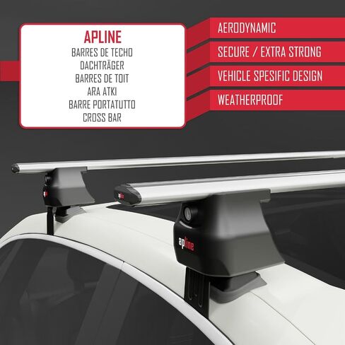 Compatible with Audi A3 (8P) Pre-Facelift 2004-2007 ACE-4 Car Roof Rack Cross Bar Grey Aluminium 2 Bars in Saudi Arabia