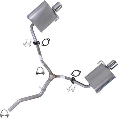 Northeastern Exhaust | Stainless Steel Y-Pipe & Pair of Muffler Exhaust System Kit Compatible for Subaru Tribeca 2008-2014 3.6L | Free Gaskets, Clamps and Bolts & Nuts Included in Saudi Arabia
