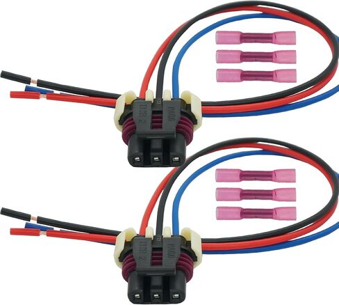 2 Pcs 3 Wires Front Turn Signal Lights Wiring Harness Connector Pigtail Plug Fit for Freightliner Cascadia 2008-2017 Replaced OE# A0651907007 in Saudi Arabia