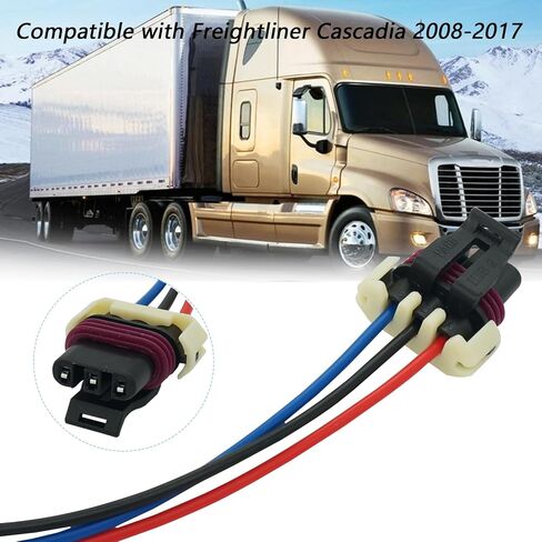 2 Pcs 3 Wires Front Turn Signal Lights Wiring Harness Connector Pigtail Plug Fit for Freightliner Cascadia 2008-2017 Replaced OE# A0651907007 in Saudi Arabia