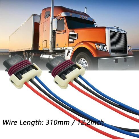2 Pcs 3 Wires Front Turn Signal Lights Wiring Harness Connector Pigtail Plug Fit for Freightliner Cascadia 2008-2017 Replaced OE# A0651907007 in Saudi Arabia
