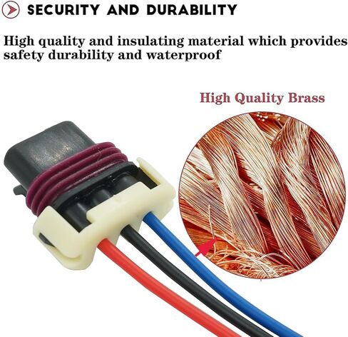 2 Pcs 3 Wires Front Turn Signal Lights Wiring Harness Connector Pigtail Plug Fit for Freightliner Cascadia 2008-2017 Replaced OE# A0651907007 in Saudi Arabia