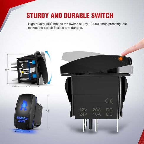Nilight Wiring Harness Kit نايلون 16 AWG 2 يؤدي أضواء Sasquatch 12V 5Pin الروك التبديل الليزر على قبالة السلطة التتابع بليد الصمامات لLED قبالة شريط ضوء الطريق على سيارات جيب قارب الشاحنات in Kuwait