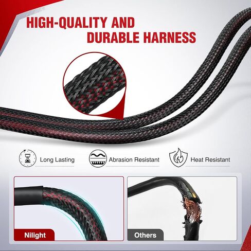 Nilight Wiring Harness Kit نايلون 16 AWG 2 يؤدي أضواء Sasquatch 12V 5Pin الروك التبديل الليزر على قبالة السلطة التتابع بليد الصمامات لLED قبالة شريط ضوء الطريق على سيارات جيب قارب الشاحنات in Kuwait