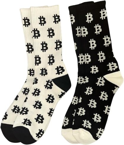 Bitcoin Socks - 2 Pack Cushioned Crew Socks with Arch Compression for a Secure Fit – Perfect Crypto Gift in Saudi Arabia