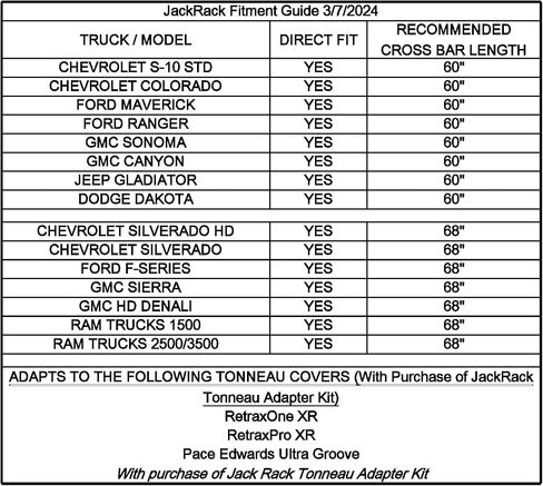 HD Adjustable Height Heavy Duty Truck Bed Rack. Select 60", 68" or 78" Crossbar Length. HD T-Slot Cross Bars are Included. See Fitment Guide in The Image Section to Assure Correct Truck Fit in Saudi Arabia