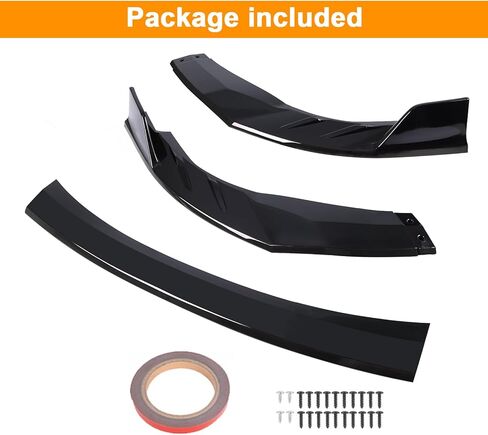 Fits Toyota Corolla 2019 2020 2021 2022 Front Bumper Lip Body Kit Spoiler 1 Set, Shiny Black in Kuwait