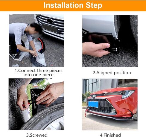 Fits Toyota Corolla 2019 2020 2021 2022 Front Bumper Lip Body Kit Spoiler 1 Set, Shiny Black in Kuwait