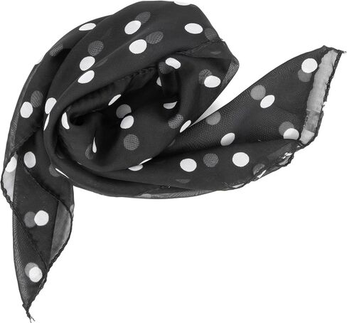 INOGIH Polka-Dot Chiffon-Sheer-Square Neck-Head-Scarf for Women Hip-Hop- Scarf 1950s Party Halloween-Costume in Saudi Arabia