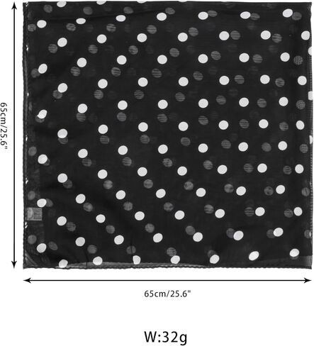 INOGIH Polka-Dot Chiffon-Sheer-Square Neck-Head-Scarf for Women Hip-Hop- Scarf 1950s Party Halloween-Costume in Saudi Arabia