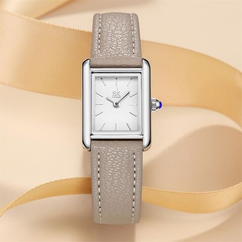 SHENGKE Minimalist Vintage Square Watches for Women with Leather Strap in Saudi Arabia