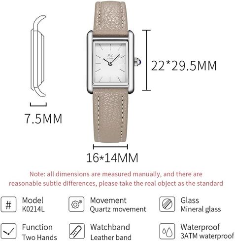 SHENGKE Minimalist Vintage Square Watches for Women with Leather Strap in Saudi Arabia