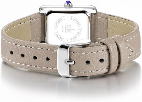 SHENGKE Minimalist Vintage Square Watches for Women with Leather Strap in Saudi Arabia