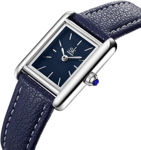 SHENGKE Minimalist Vintage Square Watches for Women with Leather Strap in Kuwait