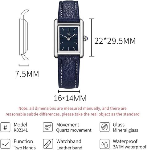 SHENGKE Minimalist Vintage Square Watches for Women with Leather Strap in Kuwait