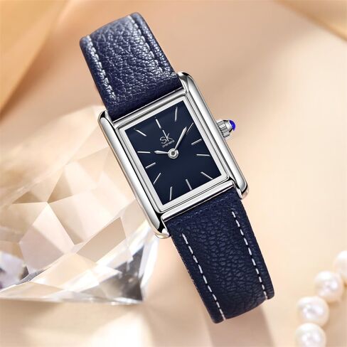 SHENGKE Minimalist Vintage Square Watches for Women with Leather Strap in Kuwait