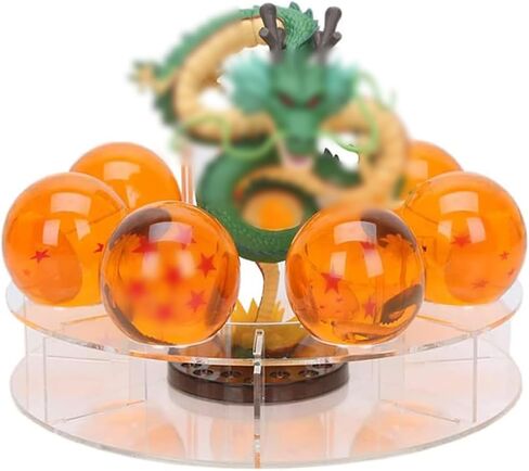Resin Shenron Figure Dragon Shenlong Statue Set + 3.6cm Crystal Balls + Shelf with Gift Box for Business Halloween Christmas Holiday and Birthday Home Decoration in Saudi Arabia
